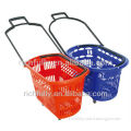 32L mini shopping baskets, Plastic trolley baskets with wheels